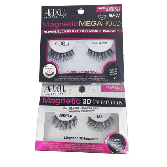 Lot of 2 Ardell Magnetic False Lash: Demi Wispies and 3D Faux Mink 858 NEW - Picture 1 of 7